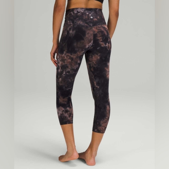 Lululemon Align Crop 21" Diamond Dye Graphite Grey Pink Pastel Sz 20 - Picture 1 of 8